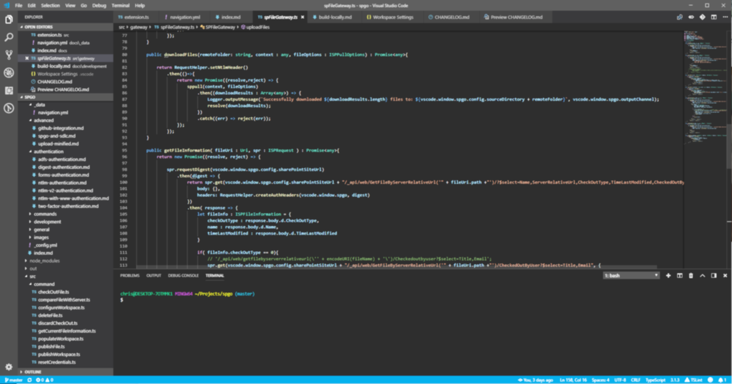 SPGo: A Lightweight, Open Source, SharePoint IDE for Visual Studio Code